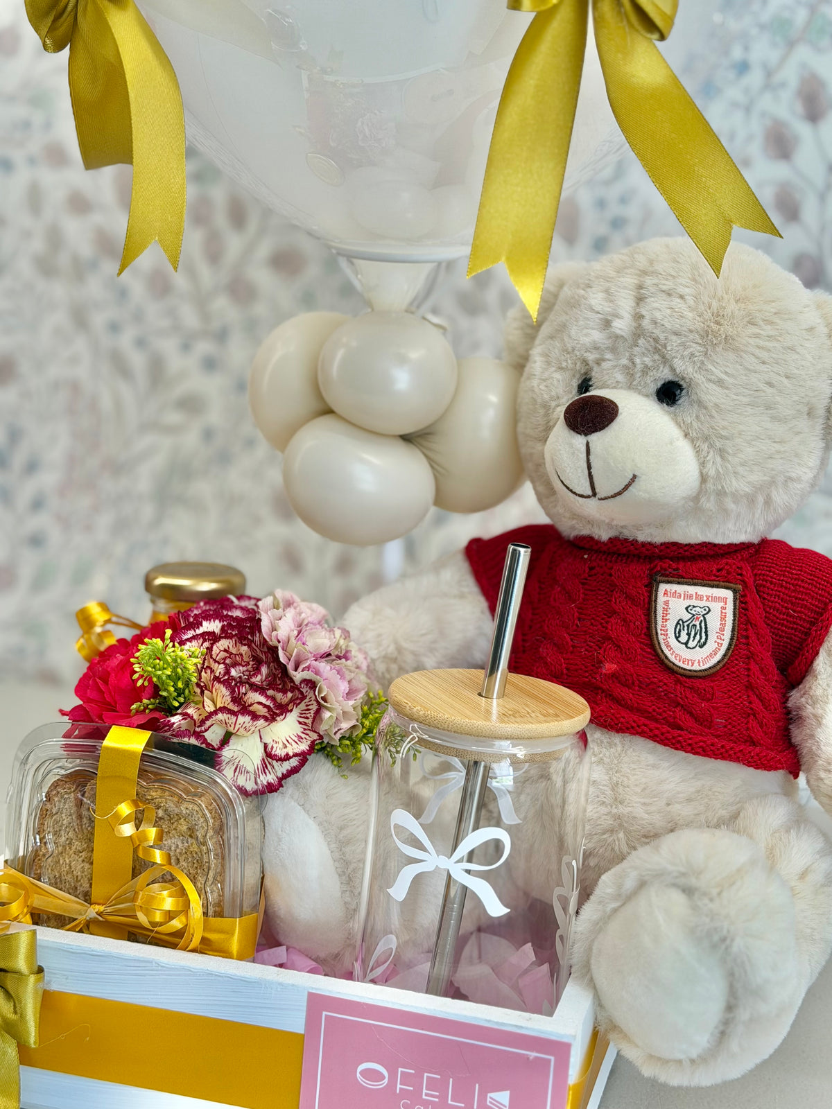 Desayuno Sorpresa de Cumpleaños con Oso y Globo Burbuja