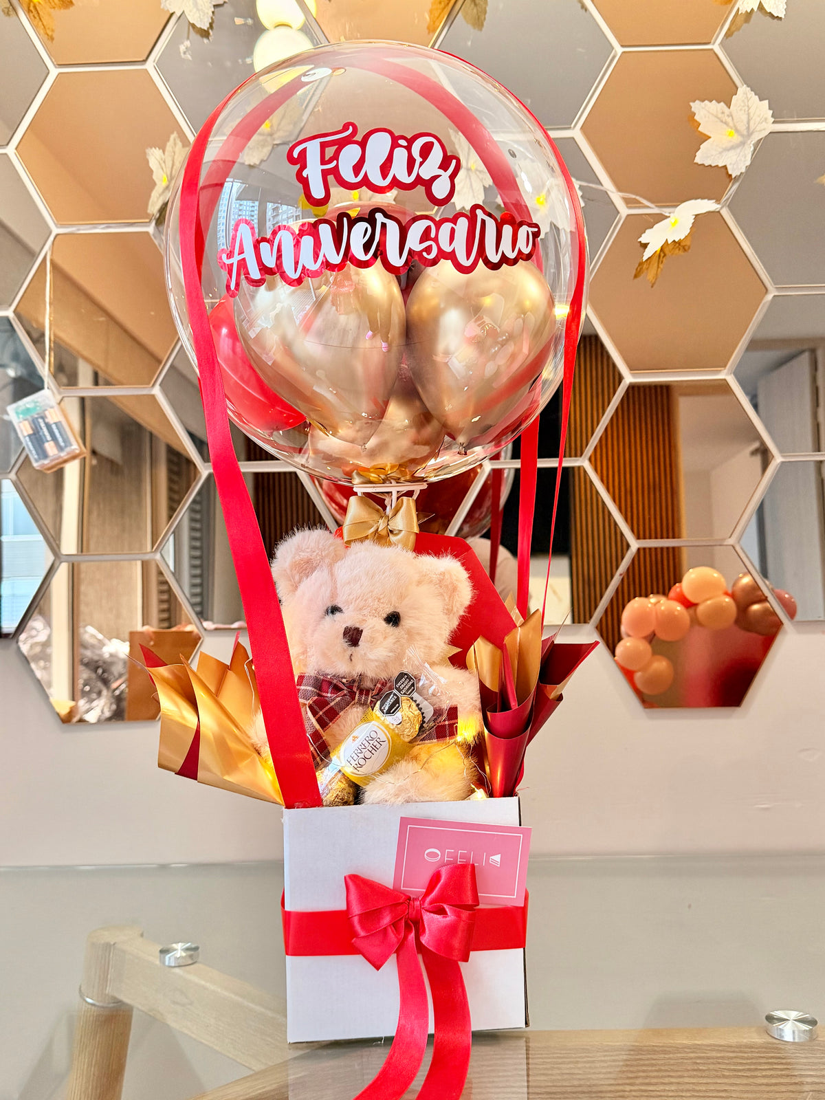 Regalo sorpresa Feliz Aniversario con peluche-OfeliaCakes