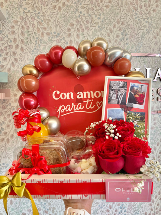 Desayuno Sorpresa Con Amor para Ti con Flores