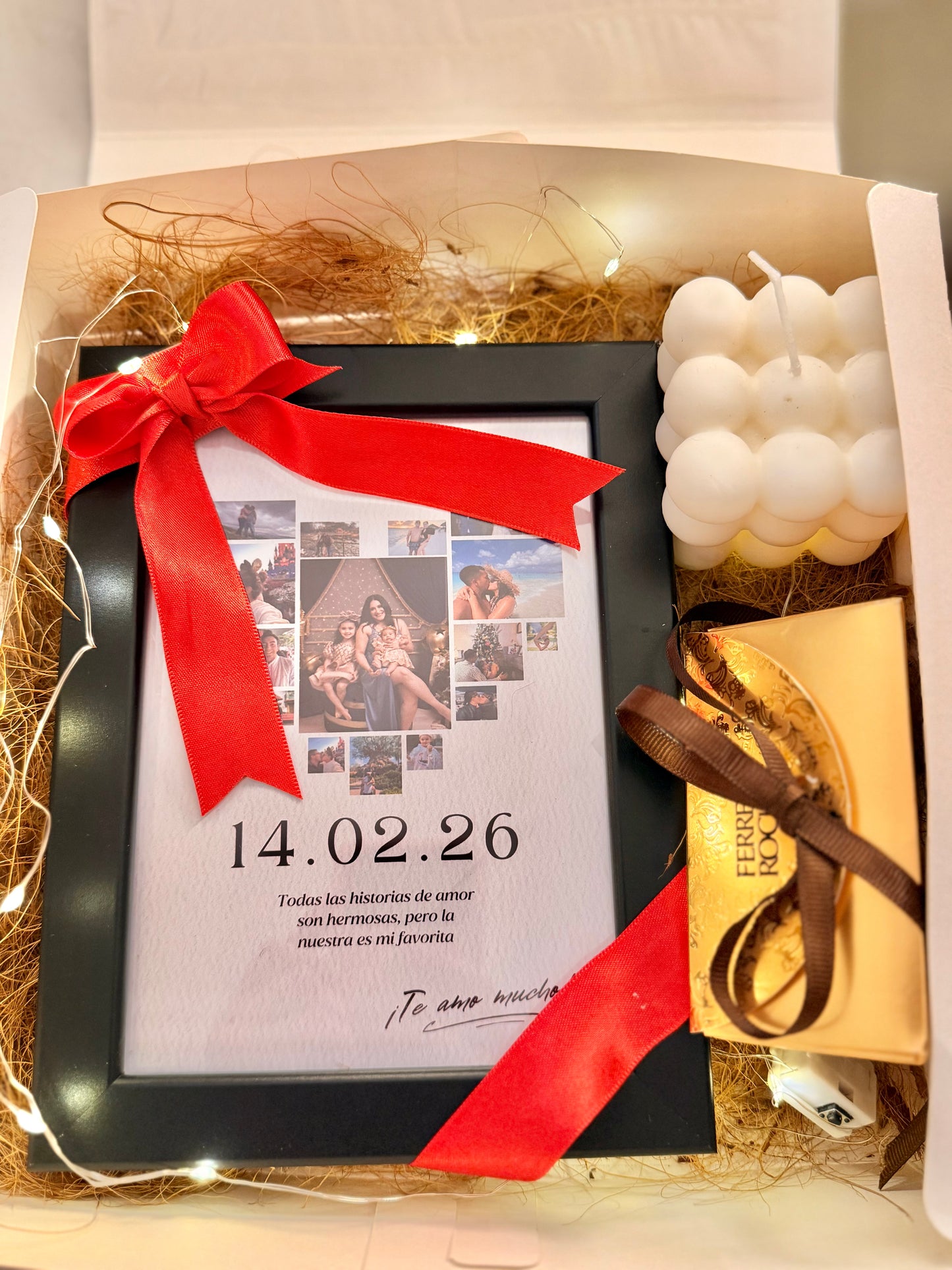 Detalle Personalizado San Valentín porta retrato -Vela – Ofeliacakes