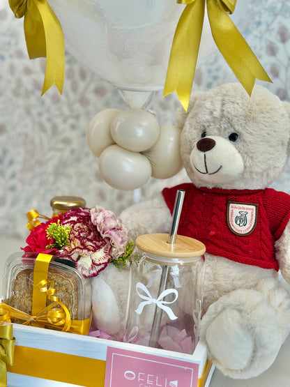 Desayuno Sorpresa de Cumpleaños con Oso y Globo Burbuja