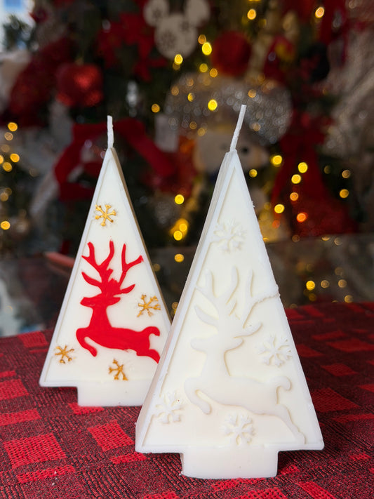 Una Vela De Arbol Navideño